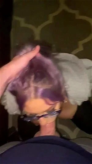 caroline cashman add purple hair blowjob image