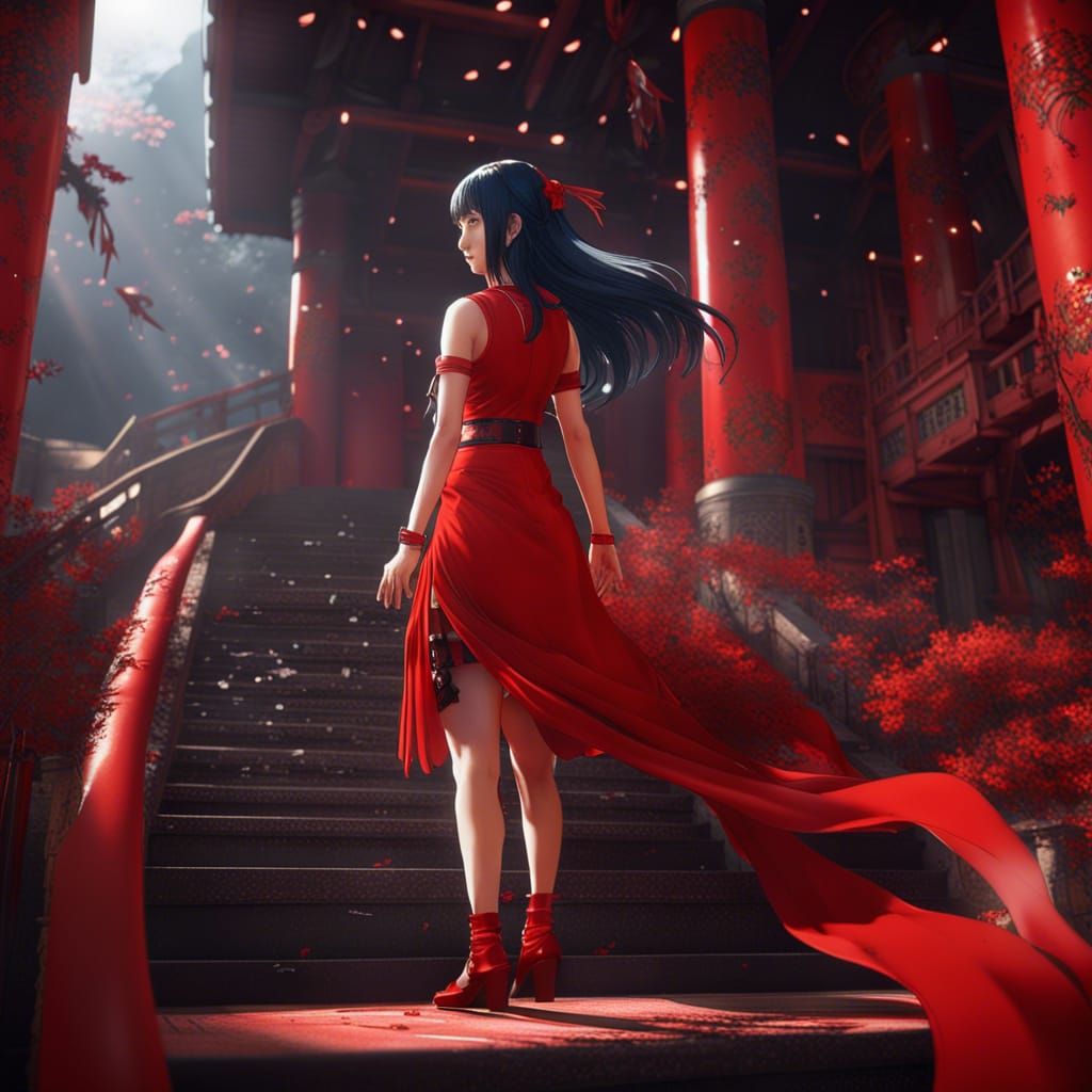 baz waz add hinata red dress image