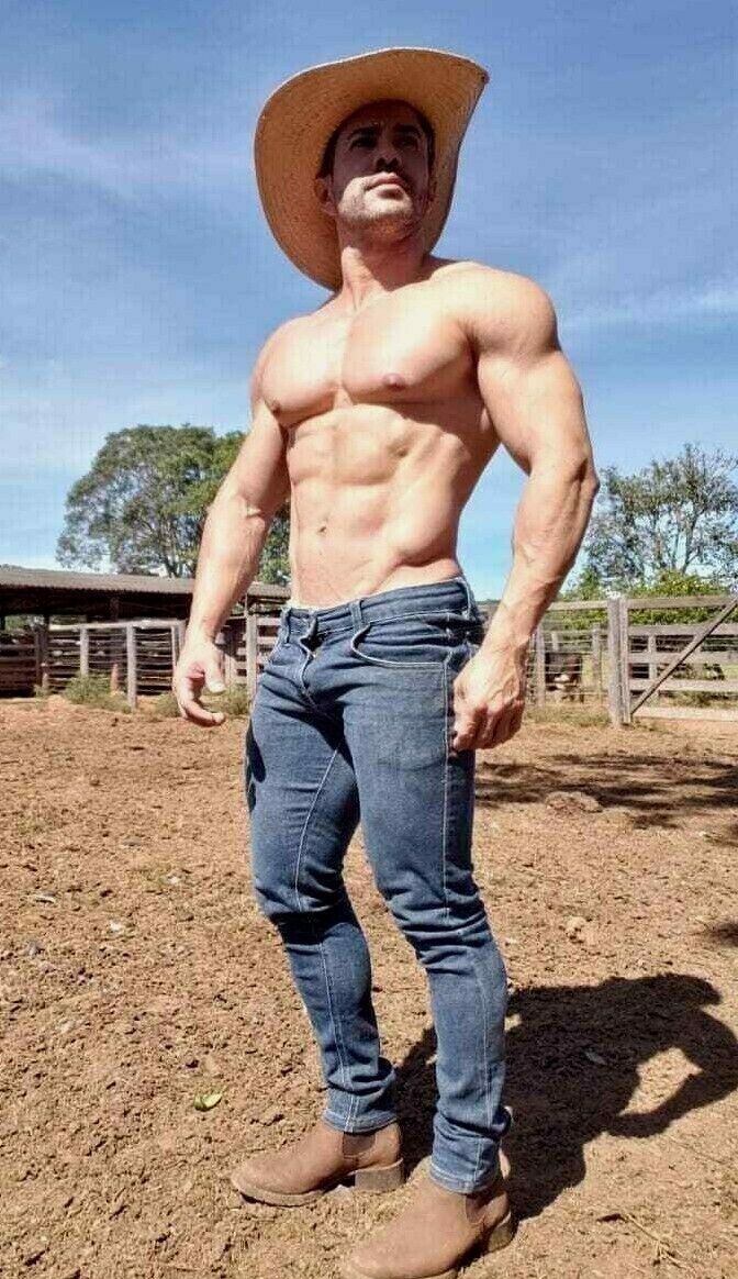 claudia andress add muscular cowboy photo